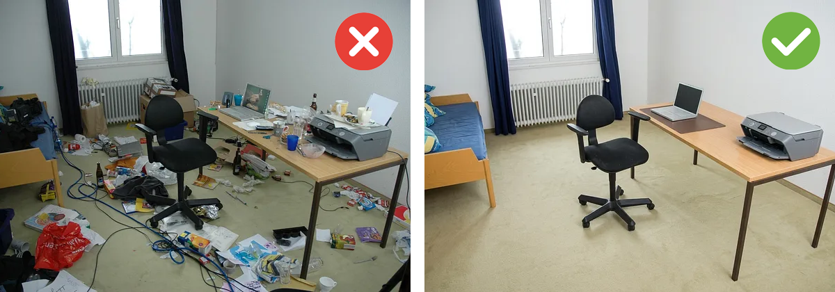 Unordnung und persönliche Gegenstände